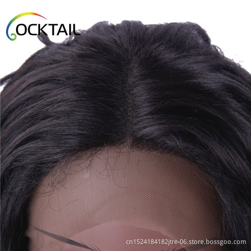 factory wholesale high temperature fiber loose curl synthetic lace front wig